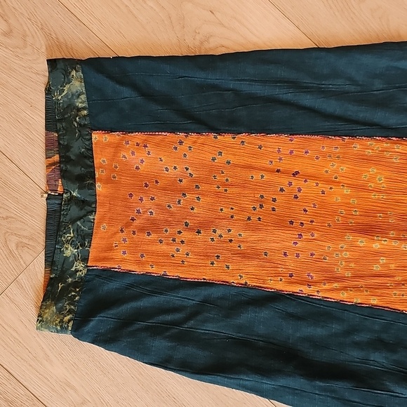 Aysha Bali Linen Rayon Blend Boho Maxi Skirt, Small - Picture 3 of 14